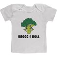 thumbnail image 1 of Vegetable Broccoli Rock Brocc and Roll Funny Baby T Shirt White 24 Month, 1 of 1