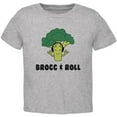 thumbnail image 1 of Vegetable Broccoli Rock Brocc and Roll Funny Toddler T Shirt Heather 3T, 1 of 1