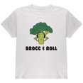 thumbnail image 1 of Vegetable Broccoli Rock Brocc and Roll Funny Youth T Shirt White YSM, 1 of 1