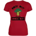 thumbnail image 1 of Vegetable Broccoli Rock Out With Your Brocc Out Funny Juniors Soft T Shirt Red X-LG, 1 of 1