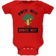 thumbnail image 1 of Vegetable Broccoli Rock Out With Your Brocc Out Funny Soft Baby One Piece Red 9-12 M, 1 of 1