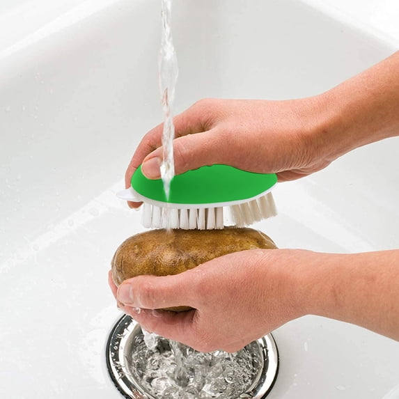 Vegetable Brush Potato Scrubber Brush Non Slip Comfortable Fruit Cleaning Tools For Washing Fruit Mushrooms Carrot Or Tough-Skinned Vegetables,Vegetable Brush Scrubber For Food,Potato Brush,Green,1PC