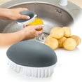 thumbnail image 1 of Vegetable Brush for Potatoes & Produce | Non-Slip Ergonomic Grip | Dual-Firmness Bristles for Washing Vegetables, Eggs, Mushrooms | Dot Remover | 1 Brush Included, 1 of 9