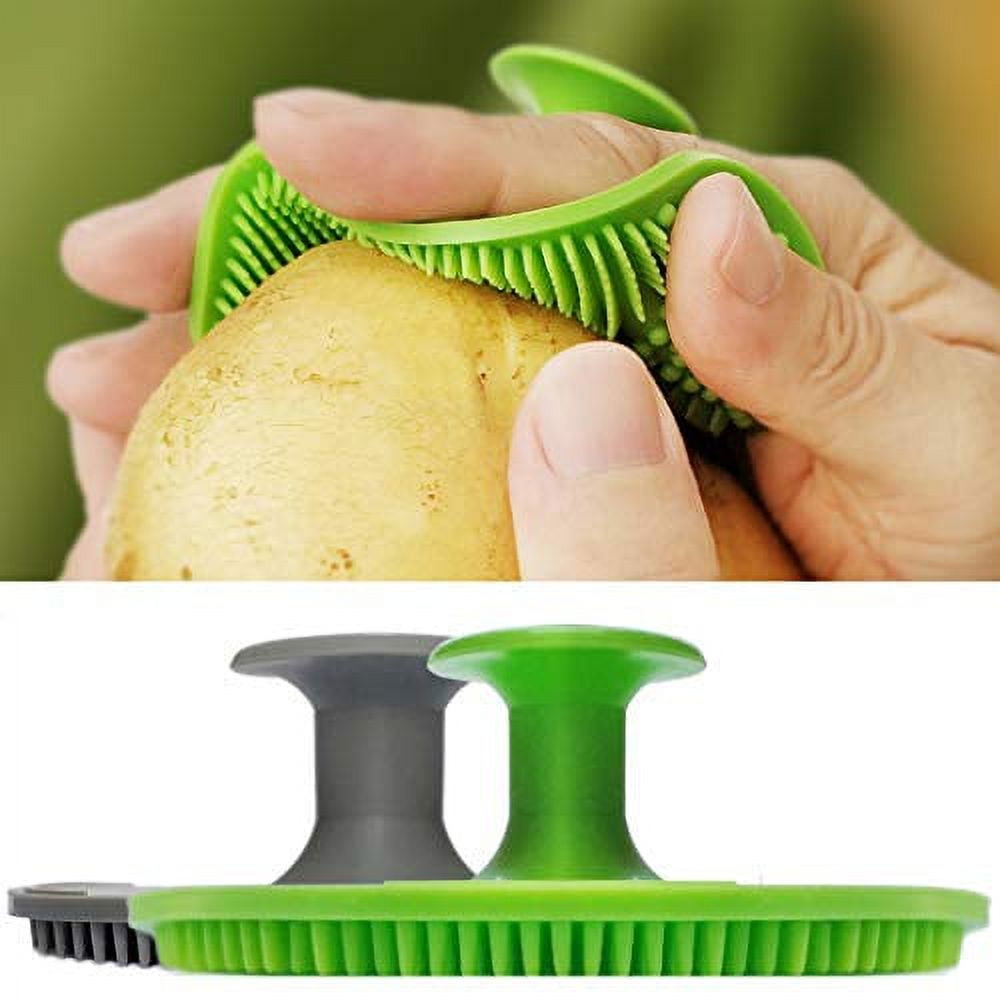 TXV Mart Natural Bamboo Fruits and Vegetable Brush Scrubber with Coconut Fibre and Sisal Bristles | Multi Purpose Bamboo Cleaning Brush | Clean