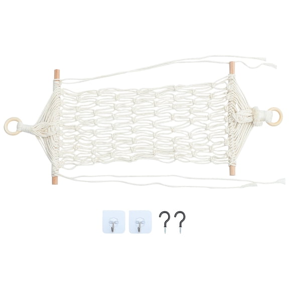 NIAIZEK White Handwoven Fruit and Vegetable Storage Hammock 1 Set Space Saving Hanging Kitchen Accessory