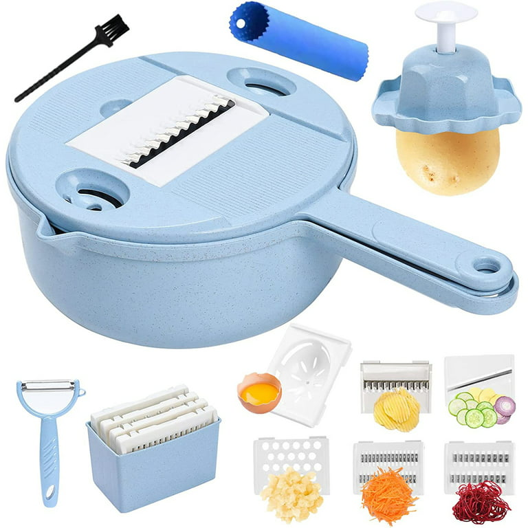 Multifunction Veggie Slicer 14-IN-1. This Food Slicer Chopper Is A Perfect Choice to Save Time and Keep SAFE!!. The Veggie Slicer Is Verry Good for