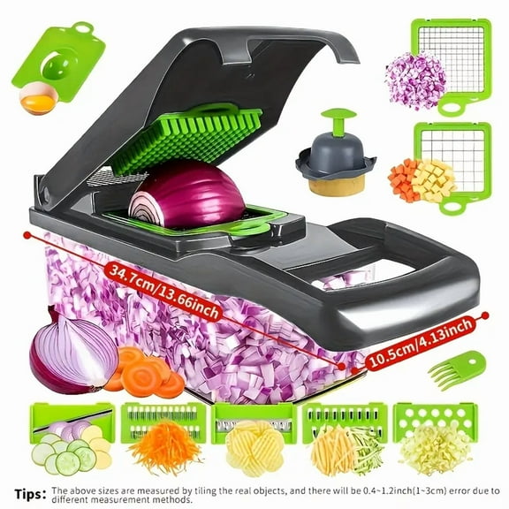 Romanna 16 in 1 Multi-Function Food Chopper, Professional Kitchen Gadget with Container