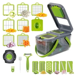 Relax love Vegetable Chopper Set with 6 Interchangeable 420 Stainless Steel  Blades Multifunctional Large Capacity 