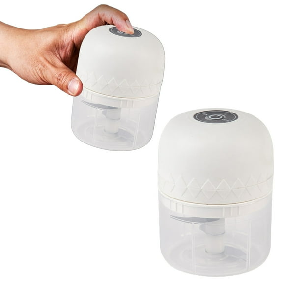 Vegetable Chopper 250ml Lightweight Garlic Mincer Tool USB Rechargeable Onion Chopper Cordless Small Food Chopper Compact Meat Mincer For Chopping Onion Garlic Meat/ Mini Garlic Press White