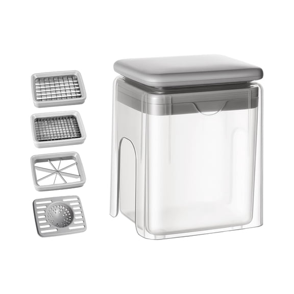 Vegetable Chopper: 4-Blade Veggie Dicer Fruit Slicer, Potato French Fry Cutter, Wedge Cutter, Onion Chopper, Safe to Use, Easy to Clean & Store