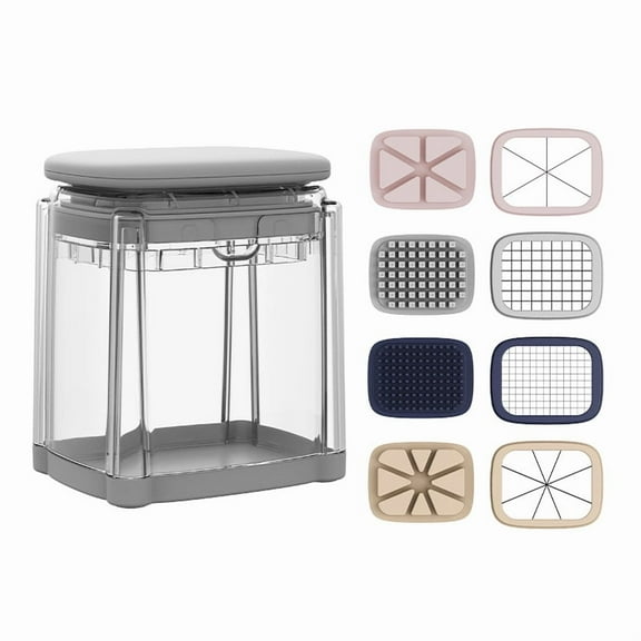 Vegetable Chopper: 4-Blade Veggie Dicer Fruit Slicer, Potato French Fry Cutter, Wedge Cutter, Onion Chopper, Safe to Use, Easy to Clean & Store