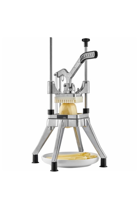 Vegetable Chopper with 4 Blades, Fruit Dicer & Slicer - Heavy Duty Stainless Steel Kitchen Gadget for Potatoes, Onions, Carrots, Salad - Includes Corer & Gloves