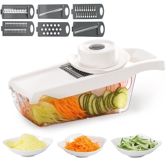 6 in 1 Mandoline Slicer, Multi-Function Vegetable Chopper Mandoline Slicer, Multi Purpose Vegetable Slicer Cutter for Kitchen, Vegetable Cutter Onion Slicer