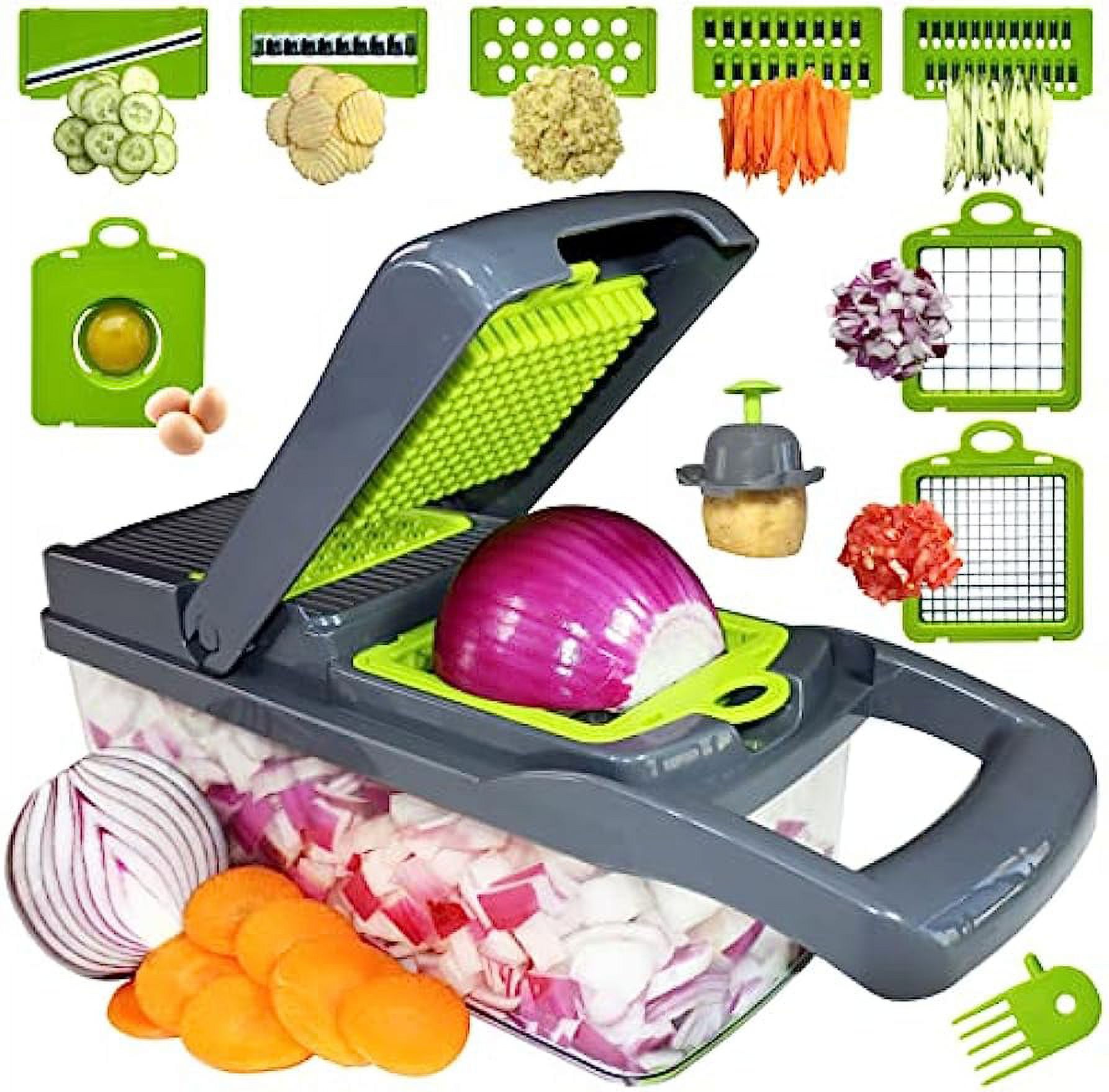 Vegetable Chopper, Chopper Vegetable Cutter, 12 In1 Multifunctional