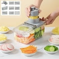 thumbnail image 1 of Vegetable Chopper with Container, Multifunctional Grater with Six Cutting Tools, Round Vegetable Chopper, Vegetable Chopper Food Chopper with Container - Kitchen Essentials, Multipurpose Useful, 1 of 8
