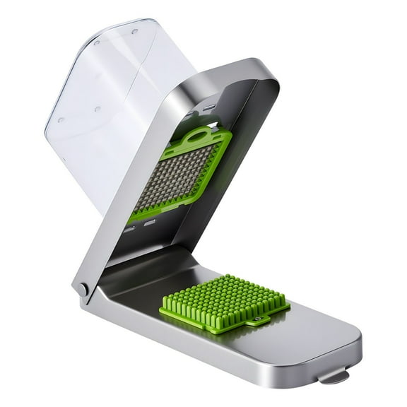 Vegetable Chopper Food Chopper, 3-Blade Onion Slicer with Container, Stainless Steel Veggie Cutter for Kitchen Prep & Dicing