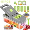 thumbnail image 1 of Vegetable Chopper,Food Chopper,Multifunctional 13 in 1 Kitchen Vegetable Slicer Dicer Cutter,Veggie Chopper With 8 Blades,Cheese Shredder Carrot and Onion Chopper With Container for Kitchen, 1 of 9