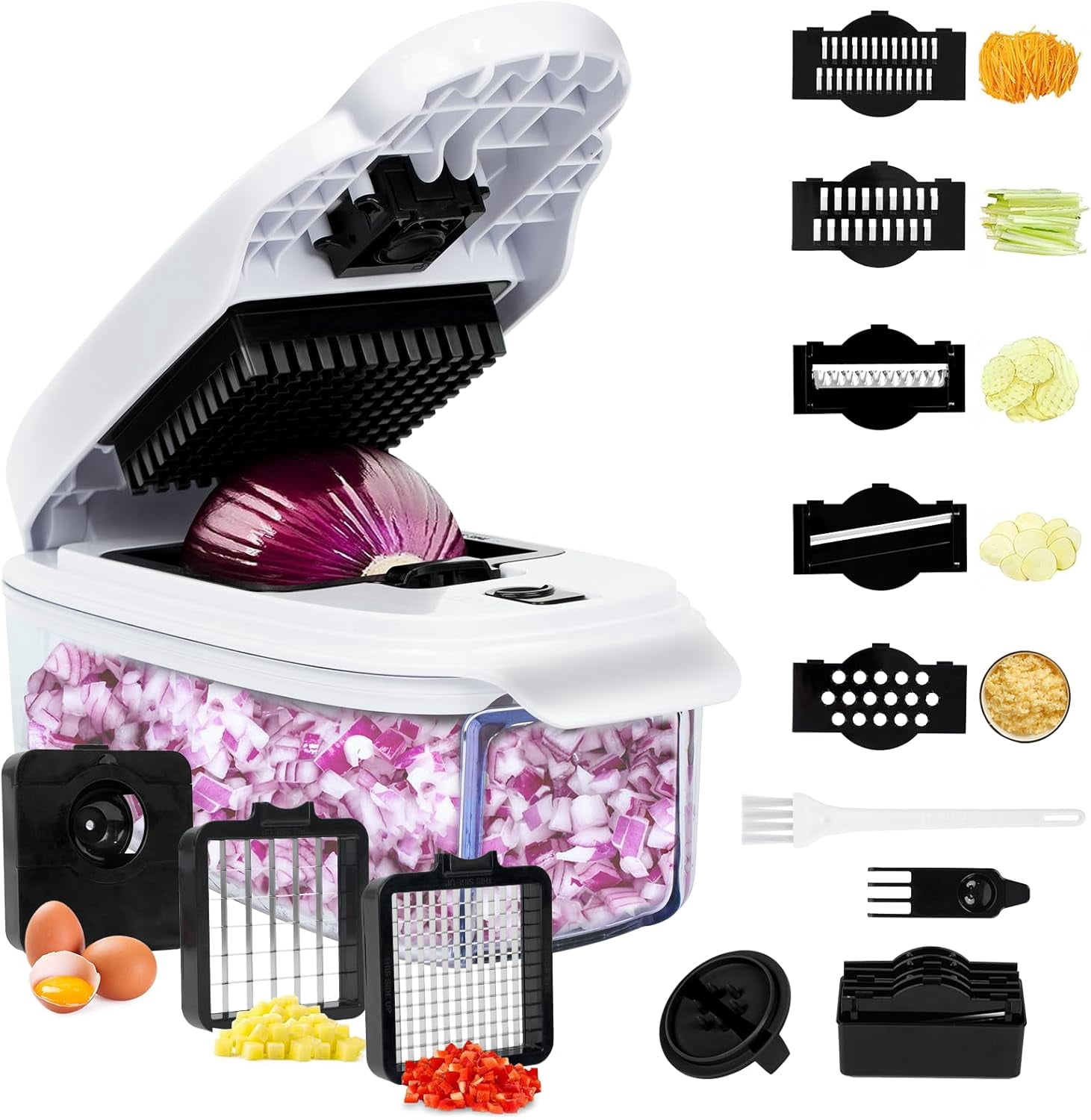 Vegetable Chopper, Food Chopper, Vegetable Cutter with Container, Onion