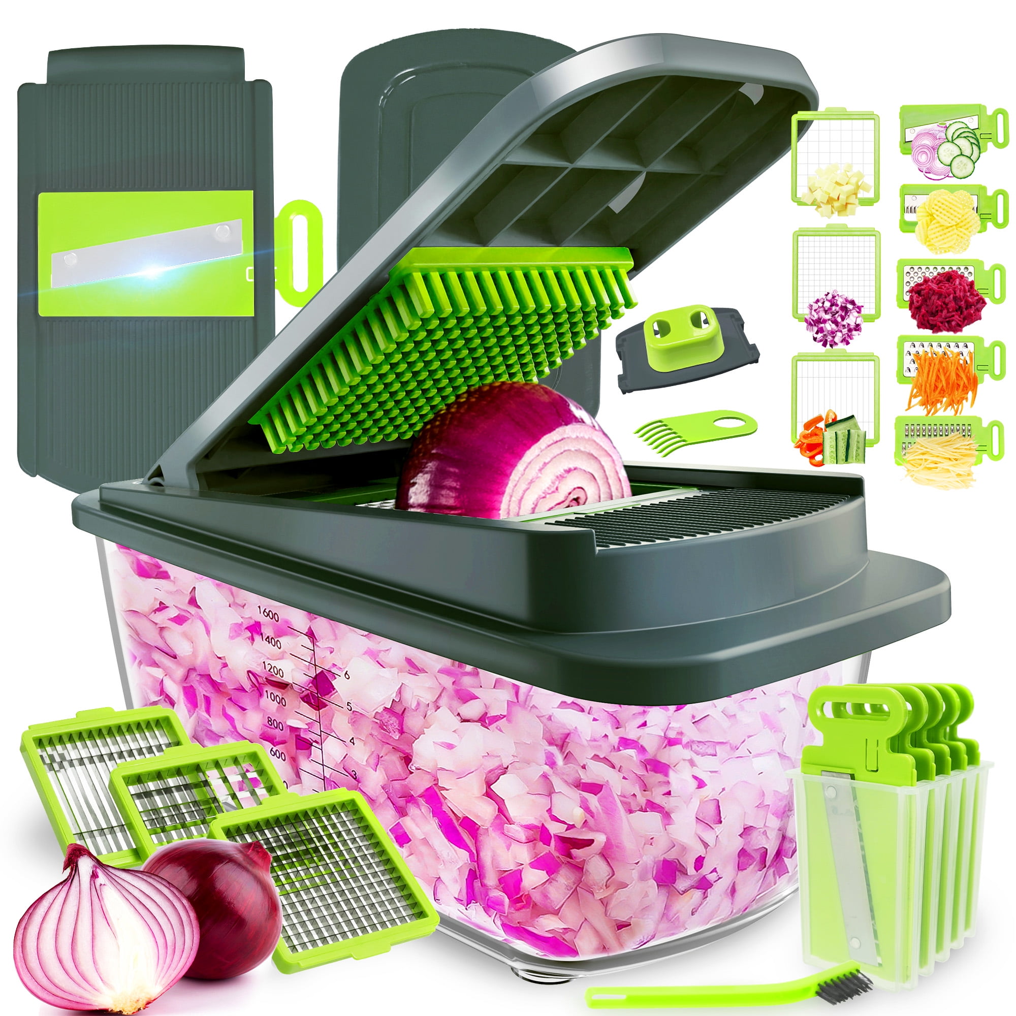 MegaChef 8 in 1 Multi-Use Slicer Dicer and Chopper with Interchangeable Blades