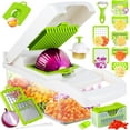thumbnail image 1 of Vegetable Chopper, Pro Onion Chopper, 14 in 1Multifunctional Food Chopper, Kitchen Vegetable Slicer Dicer Cutter,Veggie Chopper With 8 Blades,Carrot and Garlic Chopper With Container(, 1 of 8