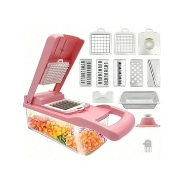 Vegetable Chopper, Pro Onion Chopper, 14 In 1Multifunctional Food Chopper, Vegetable Slicer Dicer Cutter,Veggie Chopper With 8 Blades,Carrot And Garlic Chopper With Container,Colander Basket