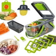 Vegetable Chopper, Pro Onion Chopper, 22 in 1Multifunctional Food Chopper, Kitchen Vegetable Slicer Dicer Cutter,Veggie Chopper With 13 Blades,Carrot Chopper With Container-kitchen essentials