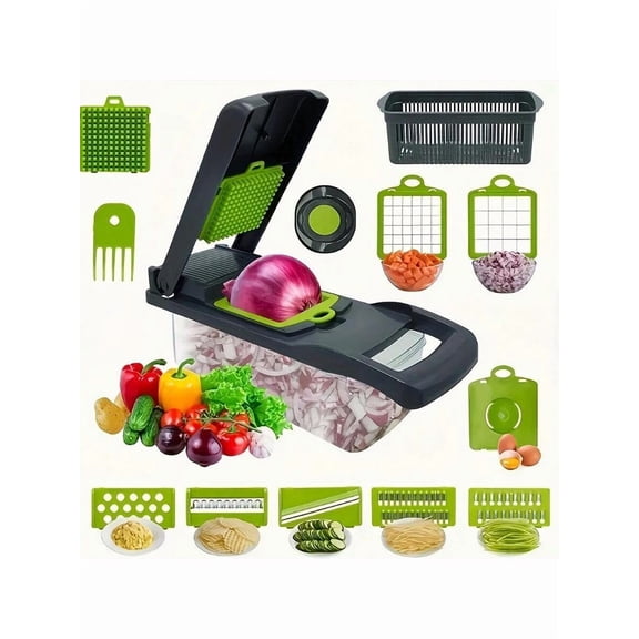 Vegetable Chopper, Professional Onion Chopper, Multifunctional Food Chopper, Kitchen Vegetable Slicer And Diced Machine, 8-Blade Vegetable Chopper, Carrot Chopper With Container