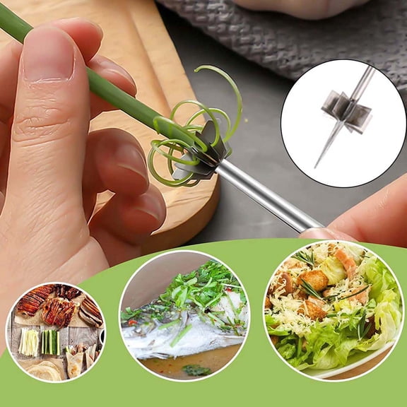 Vegetable Chopper Shredder for Greens, Water Spinach Slicer Kitchen Tool for Stir Fries Soups, Stainless Steel Morning Glory Chopper for Home Cooking