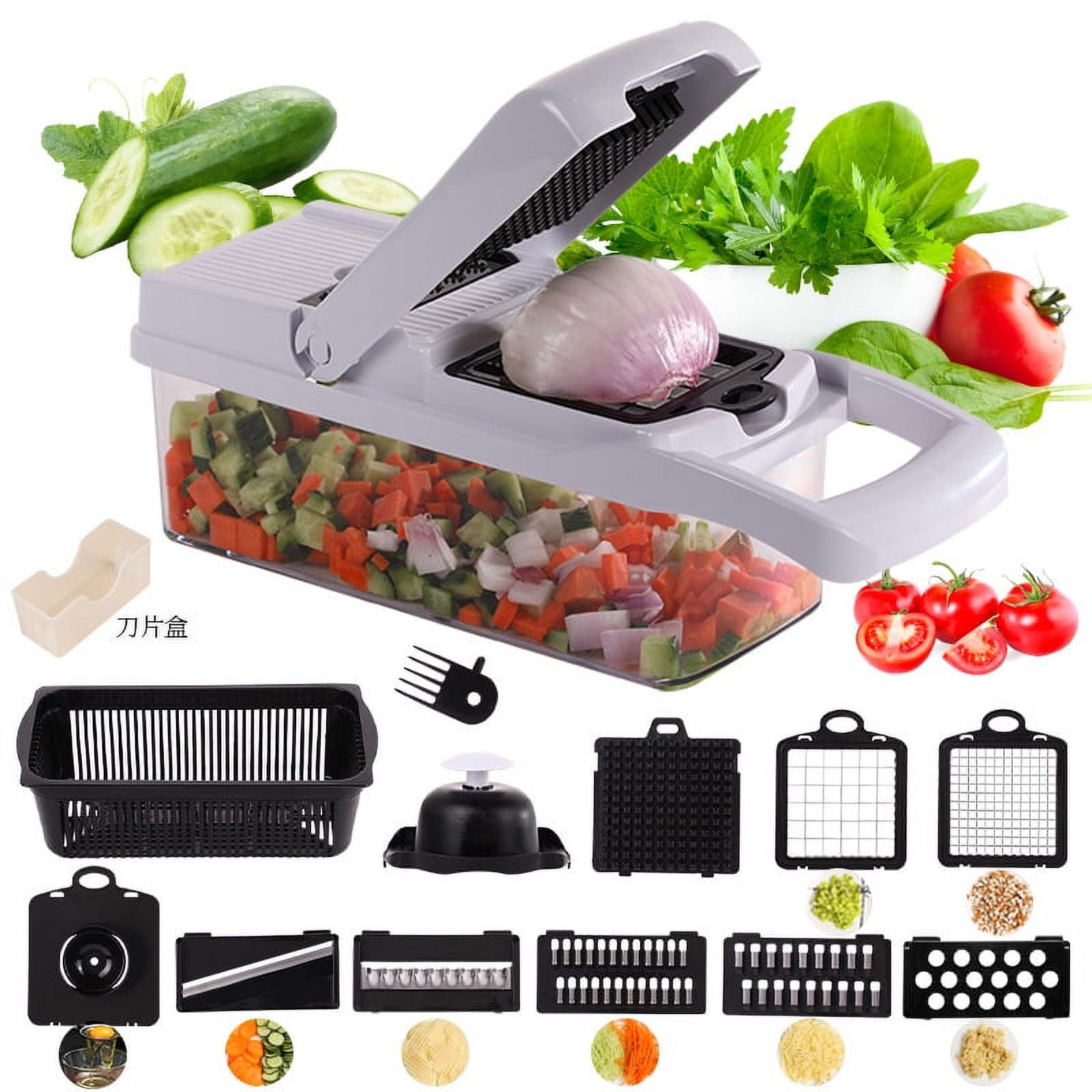 14/16/22pcs Set Vegetable Chopper, Multi-functional Fruit Slicer, Manual  Food Chopper, Vegetable Slicer, Slicing Machine With Container And Hand  Guard, Onion Chopper