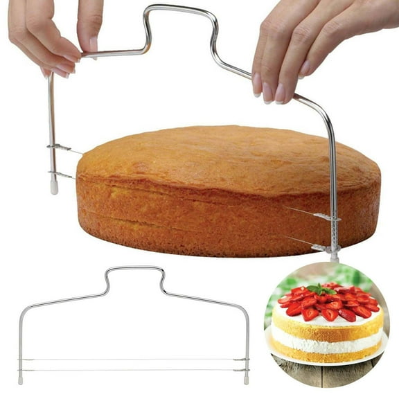 Vegetable Chopper,Stainless Steel Cake Layerer Cake Slicer 304 Tangent Cutting Adjustable Thickness Baking Tool