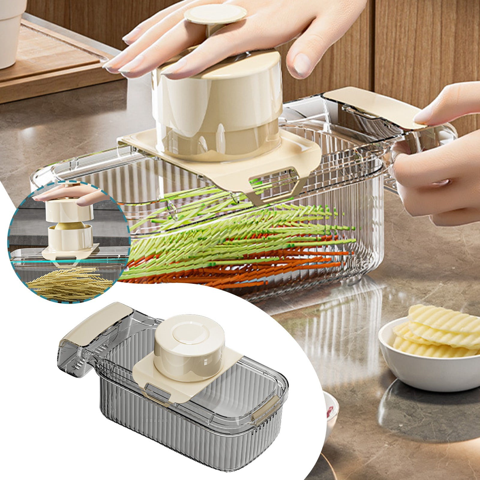 Vegetable Chopper With Container 2024 New Function Grater 5 Cutting