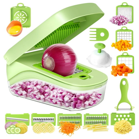 Soul Creat Vegetable Chopper 8-in-1 Cutter Slicer with Container for Salad, Onion, Carrots, Tomato, Cucumber
