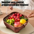 thumbnail image 1 of Vegetable Colander Washing Basket, Double Layer Drain Design, Plastic with Lid, Portable Kitchen Strainer for Fruits and Produce, Red, Topliu, 1 of 6