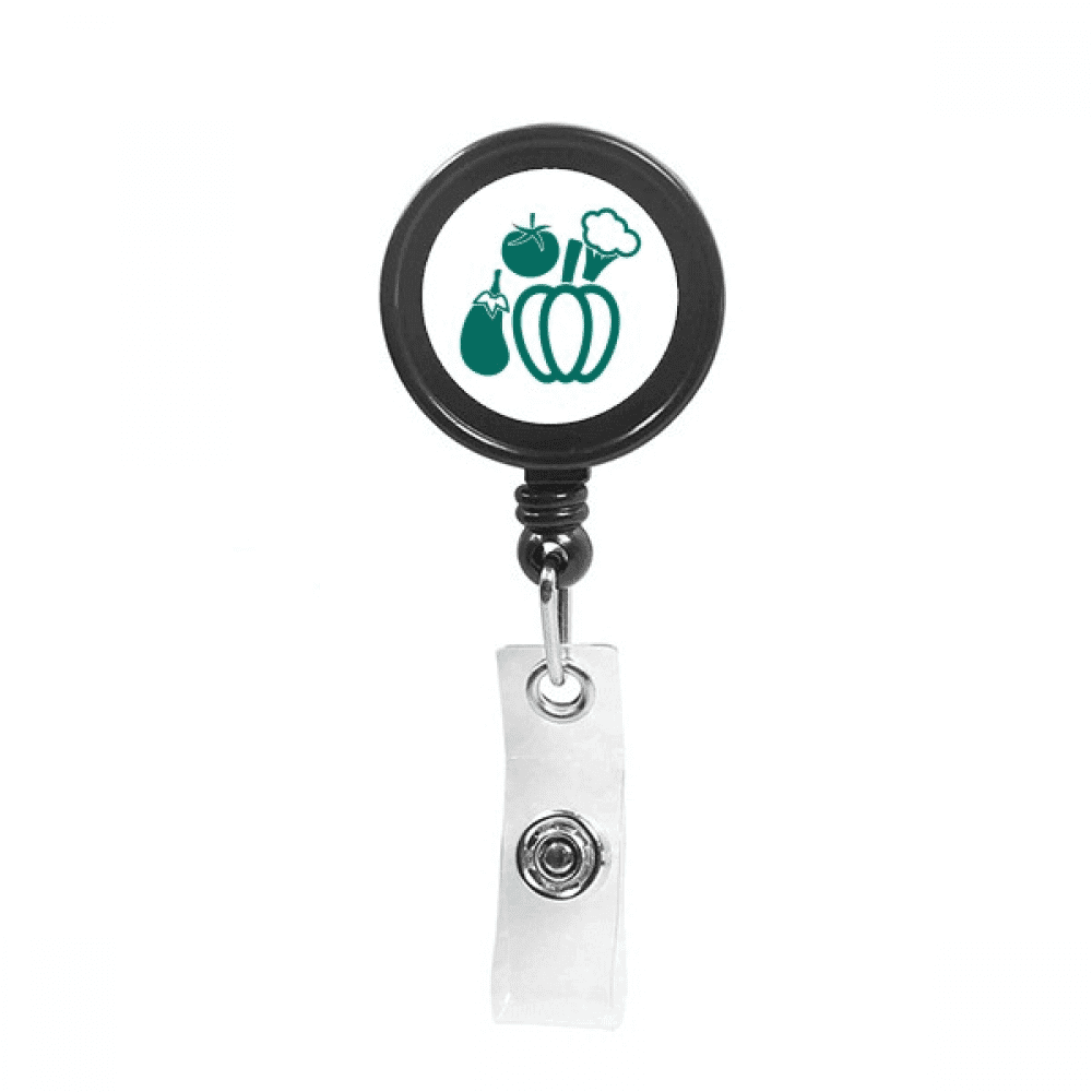 Vegetable Combination Pumpkin Eggplant Body Retractable Keychain Badge Holder ID Badge