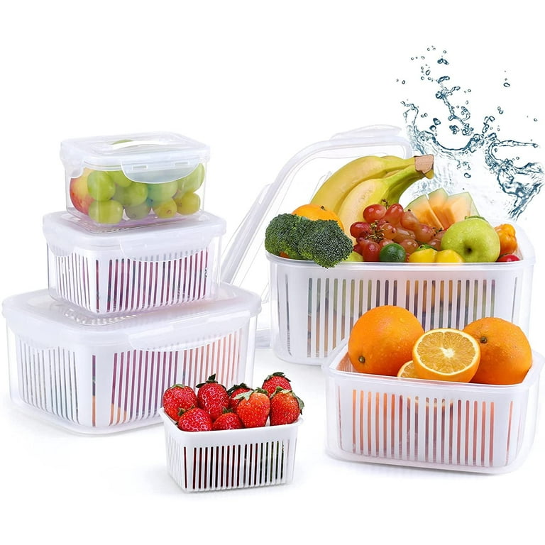 3-Pack Vegetable and Fruit Storage Containers for Fridge Organizer Produce  Saver