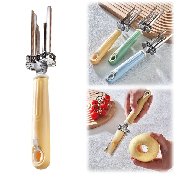 Vegetable Corer Tool Adjustable Diameter Stainless Steel Corer and Peeler Multifunctional Deseeder for Peppers Tomatoes Cucumbers Kitchen Prep