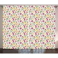 thumbnail image 1 of Vegetable Curtains 2 Panels Set, Artistic Food Drawing Composition Pickles Olives and Bell Peppers Colorful Design, Window Drapes for Living Room Bedroom, 108W X 84L Inches, Multicolor, by Ambesonne, 1 of 3