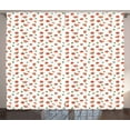 thumbnail image 1 of Ambesonne Vegetable Curtains 2 Panel Set, Cherry Tomato Parsley, 108" x 96", Vermilion and Green, 1 of 3