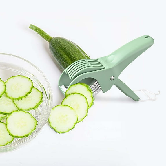 Vegetable Cutter 2 in 1 Vegetable and Fruit Multi Cutter, Ham Cutter, Durable Veggie Slicer Multi Cutter, Household Stainless Steel Manual Kitchen Gadget