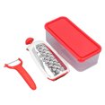 thumbnail image 1 of Vegetable Cutter 4 in 1 Multifunctional Stainless Steel Portable Lightweight Easy Operation Veggie ChopperRed, 1 of 8