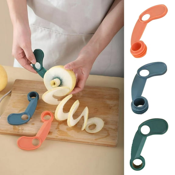 Vegetable Cutter under $5! Xqxayjr Manual Vegetable Slicer, Rotary Curler for Cucumber Potato Apple, Multi-Function Fruit Cutter for Kitchen, Stainless Steel Handheld Slicer