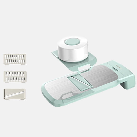 Vegetable Cutter Multifunctional Kitchen Utensil for Potato Cucumber Slicing Shredding Mandoline Slicer with Grater and Cutting Blades for Home Cooking Salad Prep Blue