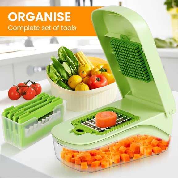 Vegetable Cutter Multifunctional Shredder and Dicer, 6 Interchangeable Blades for Slicing, Grating, Chopping, Potatoes, Carrots, Onions, Kitchen Tool