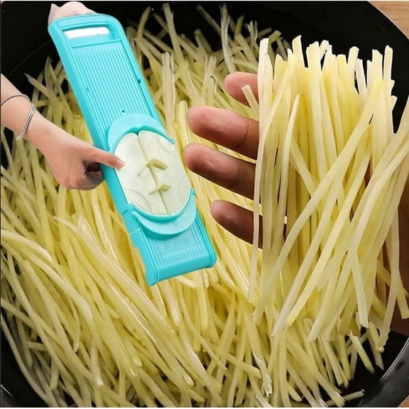 Vegetable Cutter Potato Shredder Grater - Multifunctional Kitchen Slicer for Julienne & Shredding, Plastic Mandoline Slicer for Home Cooking, Compact Food Chopper for Salads Stir-Fries & Garnishes