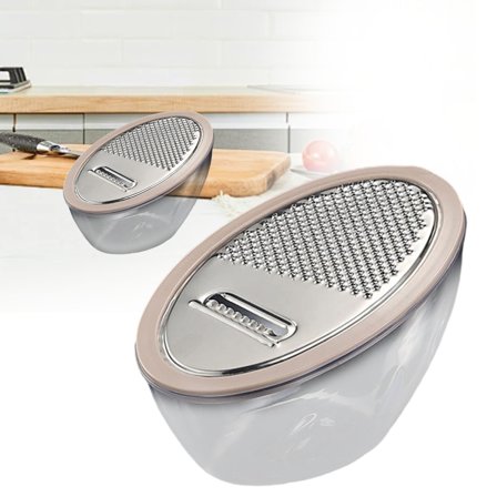 Vegetable Cutter,Stainless Steel 4-in-1 Box Grater with Container, Multi-Purpose Kitchen Slicer & Shredder for Cheese, Carrots, Potatoes - Sharp, Durable, Easy to Clean, Dishwasher Safe