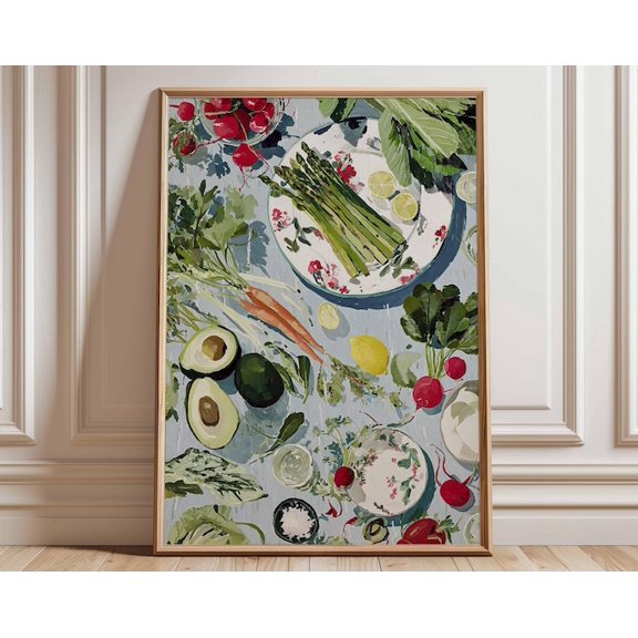 Vegetable Dining Fresh Produce Wall Art Print, Unframed Paper Poster 24x36in