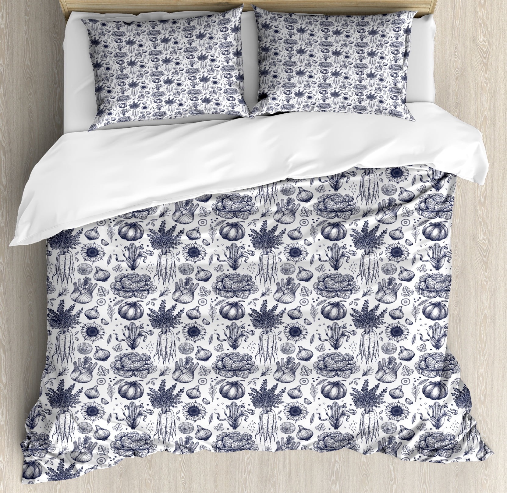 Print Pattern Hamburger Duvet Cover Bedding Set