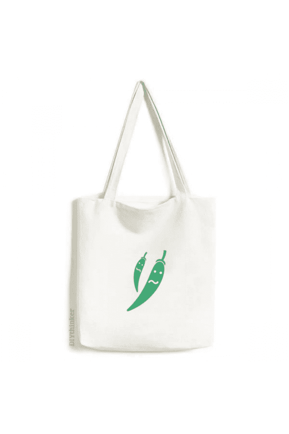 Vegetable Expression Embarrassment Chili Body Tote Canvas Bag Shopping Satchel Casual Handbag