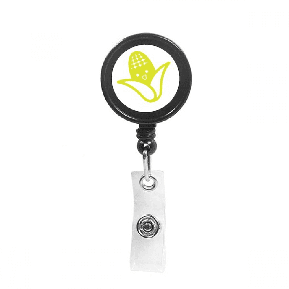 Vegetable Expression Happy Corn Body Retractable Keychain Badge Holder ID Badge