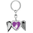 thumbnail image 1 of Vegetable Expression Happy Eggplant Body Heart Angel Wing Key Chain Holder, 1 of 3